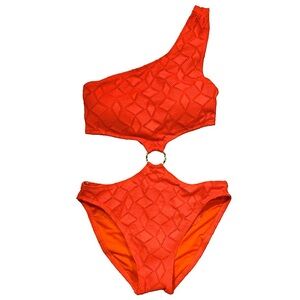 Vince Camuto One-Shoulder Ring Crochet Monokini